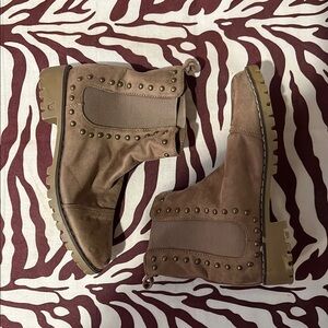 Studded Brown Ankle Boots